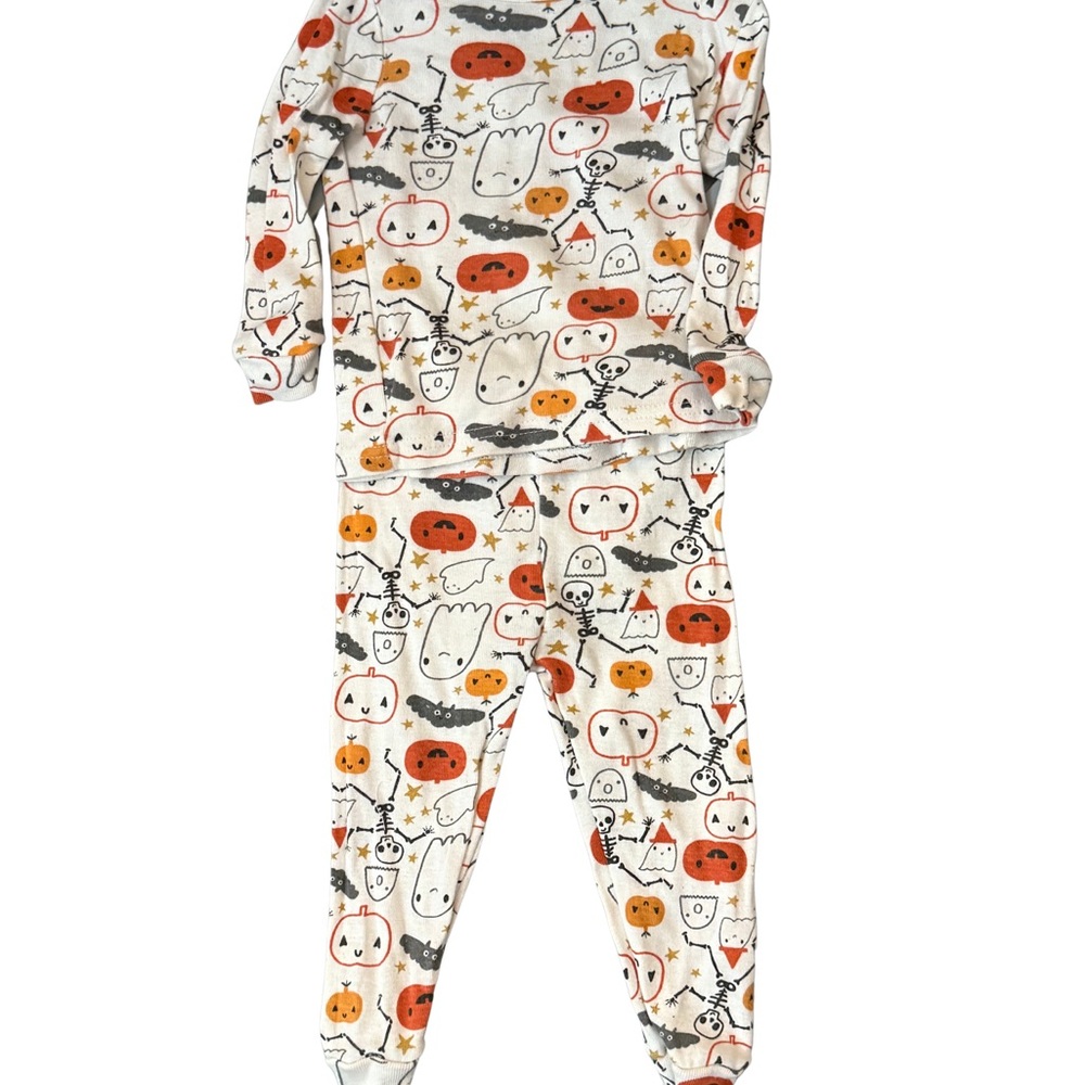 Chick Pea Halloween Pajama Set - Orange, Black, White